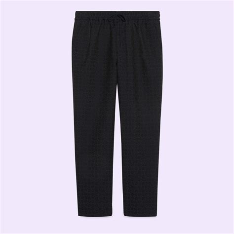 pantaloni gucci con bande disegni frutta|Pantalone in cotone con Morsetto in bianco .